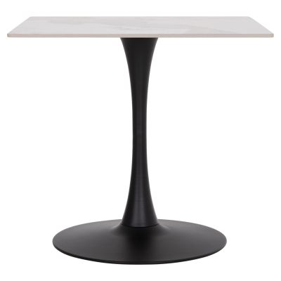 DINING TABLE TETRAN HM18315.02 BLACK METAL BASE--SINTERED STONE TOP IN PANDORA COLOR 80x80x73Hcm