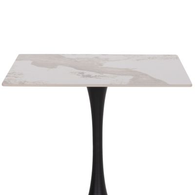 DINING TABLE TETRAN HM18315.02 BLACK METAL BASE--SINTERED STONE TOP IN PANDORA COLOR 80x80x73Hcm