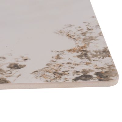 DINING TABLE TETRAN HM18315.02 BLACK METAL BASE--SINTERED STONE TOP IN PANDORA COLOR 80x80x73Hcm