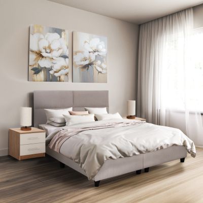 BED MILO HM616.32 BEIGE FABRIC- FOR MATTRESS 160x200cm