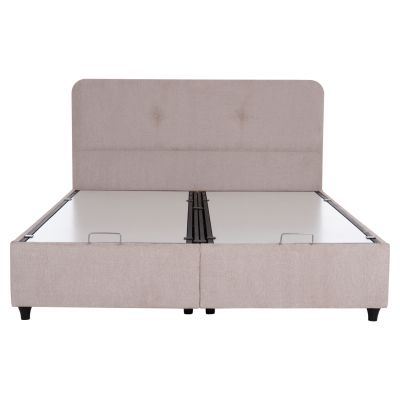 BED WITH STORAGE SPACE DOLORES HM631.32 BEIGE FABRIC- FOR MATTRERSS 160x200cm