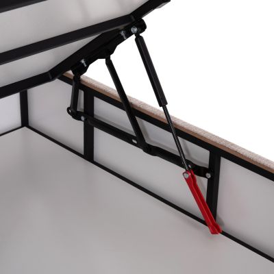 BED WITH STORAGE SPACE DOLORES HM631.32 BEIGE FABRIC- FOR MATTRERSS 160x200cm