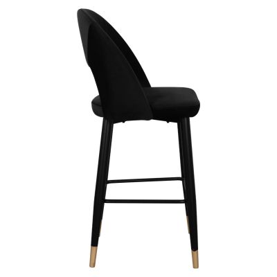 Bar Stool Harper HM8526.04 Velvet Black with metallic frame 50Χ51Χ111cm