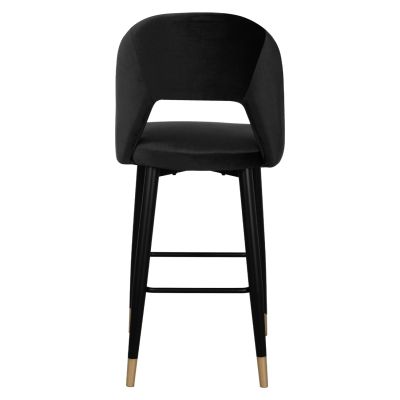 Bar Stool Harper HM8526.04 Velvet Black with metallic frame 50Χ51Χ111cm