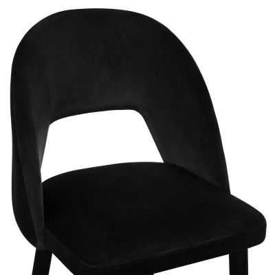 Bar Stool Harper HM8526.04 Velvet Black with metallic frame 50Χ51Χ111cm