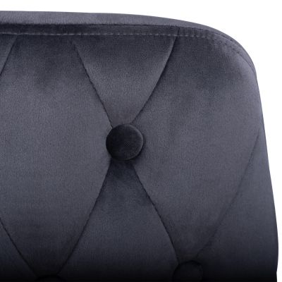 Bar Stool SERENITY HM8519.01 from velvet grey with metallic frame 51x57x110cm