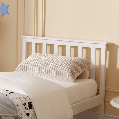 BED WITH MATTRESS GIMLY HM21300.01 PINE WOOD IN WHITE COLOR FOR MATTRESS 90x190cm