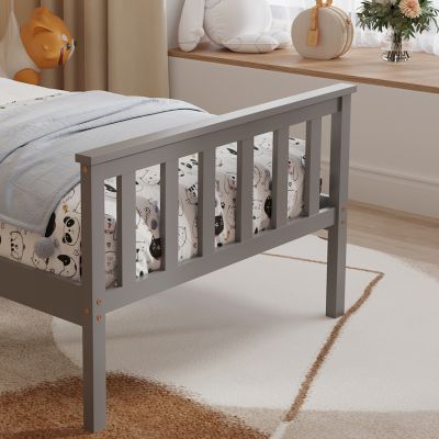 BED WITH MATTRESS GIMLY HM21300.02 PINE WOOD IN GREY COLOR FOR MATTRESS 90x190cm