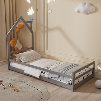 BED WITH MATTRESS HOUSER HM21301.01 PINE WOOD IN GREY COLOR--MATTRESS 90x190cm