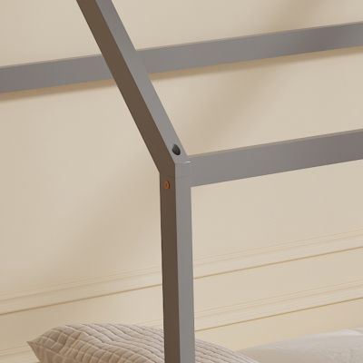 BED WITH MATTRESS PEPE HM21302.02 PINE WOOD IN GREY COLOR--MATTRESS 90x190cm