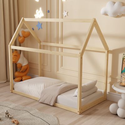 BED WITH MATTRESS PEPE HM21303 PINE WOOD IN NATURAL WOOD COLOR--MATTRESS 70x140cm