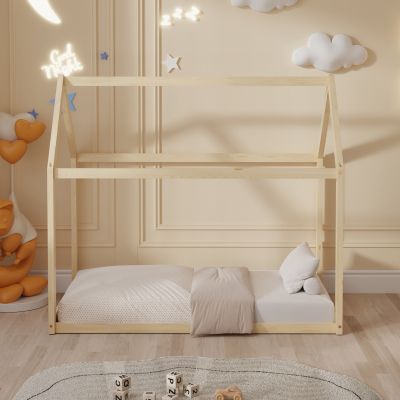 BED WITH MATTRESS PEPE HM21303 PINE WOOD IN NATURAL WOOD COLOR--MATTRESS 70x140cm