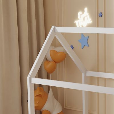 BED WITH MATTRESS PEPE HM21303.01 PINE WOOD IN WHITE COLOR--MATTRESS 70x140cm