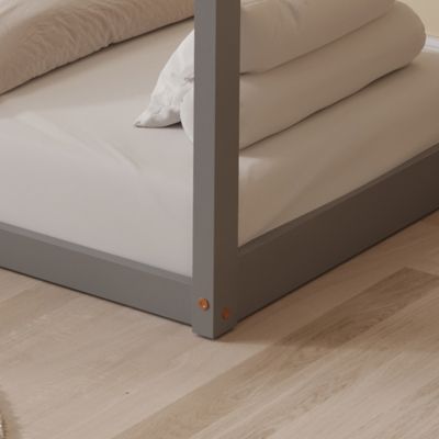 BED WITH MATTRESS PEPE HM21303.02 PINE WOOD IN GREY COLOR--MATTRESS 70x140cm