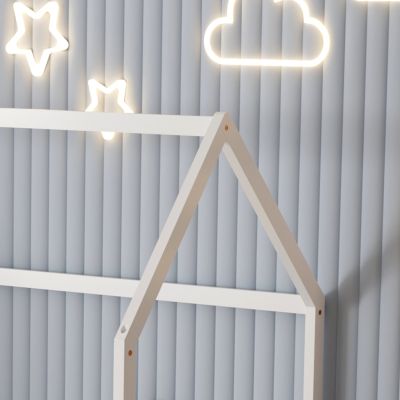 BED WITH MATTRESS PHYLLIS HM21304.01 PINE WOOD IN WHITE COLOR--MATTRESS 90x190cm