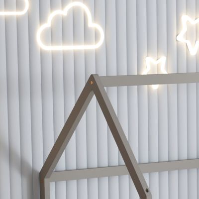 BED WITH MATTRESS PHYLLIS HM21304.02 PINE WOOD IN GREY COLOR--MATTRESS 90x190cm