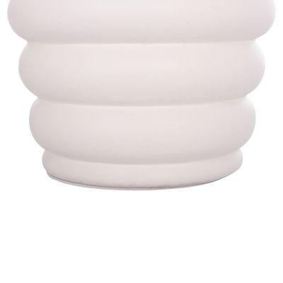 STOOL PUFFAT HM18172.02 FIBER CEMENT IN WHITE-TEAK WOOD TOP Φ45x46Hcm.