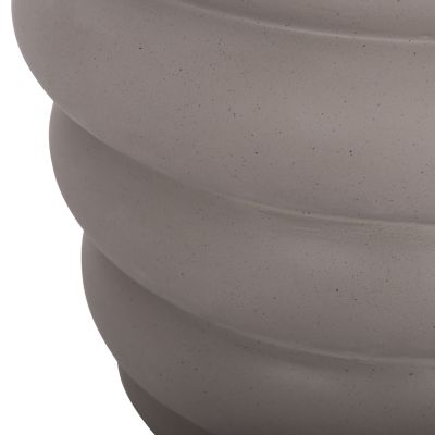 STOOL PUFFAT HM18172.03 FIBER CEMENT IN GREY-TEAK WOOD TOP Φ45x46Hcm.