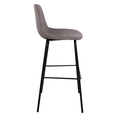 Stool with metallic frame and fabric in brown color 47x50x106cm HM8579.03