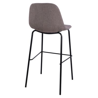 Stool with metallic frame and fabric in brown color 47x50x106cm HM8579.03