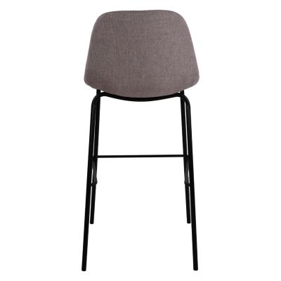 Stool with metallic frame and fabric in brown color 47x50x106cm HM8579.03