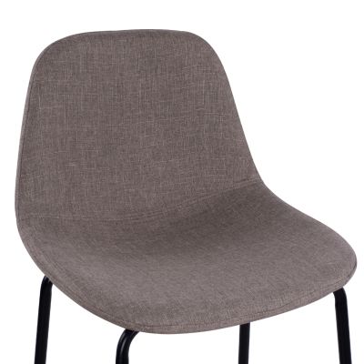 Stool with metallic frame and fabric in brown color 47x50x106cm HM8579.03