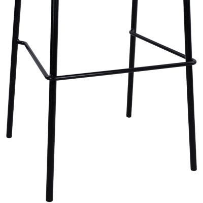 Stool with metallic frame and fabric in brown color 47x50x106cm HM8579.03