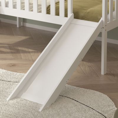 BED WITH SLIDE PHYLLIS HM21310.01 PINE WOOD IN WHITE--WITH MATTRESS 90x190cm