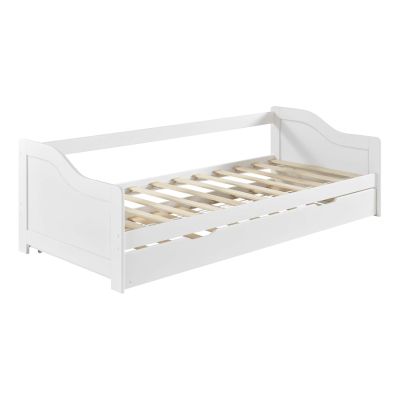 SOFABED WITH EXTRA BED TRADDY HM21313 PINE WOOD IN WHITE--WITH 2 MATTRESSES 90x190cm