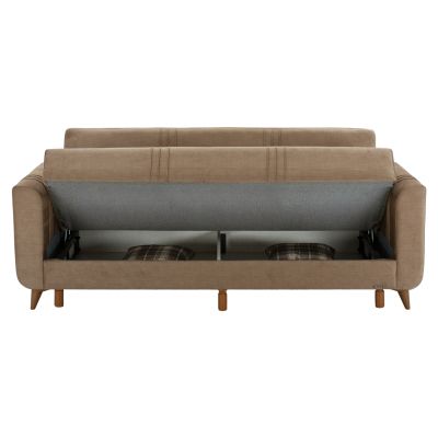 HM11752 sofa-bed set, 2-seater and 3-seater, beige fabric