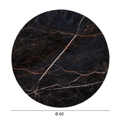 HPL TABLETOP HM5841.34 ROUND IN BLACK MARBLE Φ60cm.