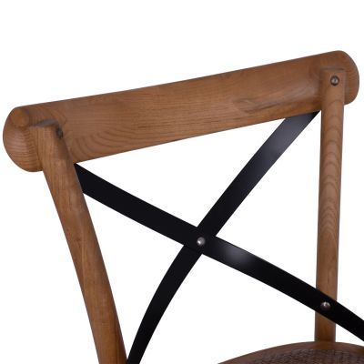 Бар стол Дървен Forenza HM8304 Металик с кръстосана облегалка 50x58x113 см