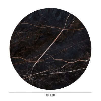 HPL TABLETOP HM6351.34 ROUND IN BLACK MARBLE Φ120cm.