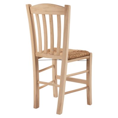 Traditional chair with straw unpainted HM10376.02