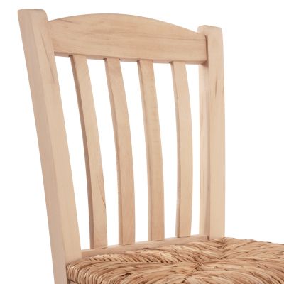 Traditional chair with straw unpainted HM10376.02