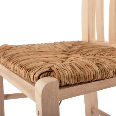 Traditional chair with straw unpainted HM10376.02