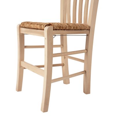 Traditional chair with straw unpainted HM10376.02
