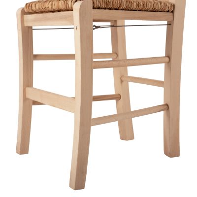 Traditional chair with straw unpainted HM10376.02