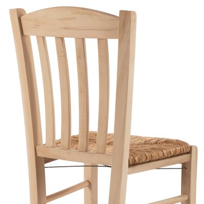 Traditional chair with straw unpainted HM10376.02