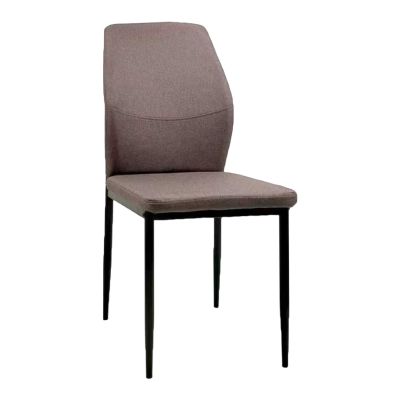DINING CHAIR DIAZ HM18346.03 BROWN FABRIC-METAL LEGS IN BLACK 41,5x52x87Hcm.