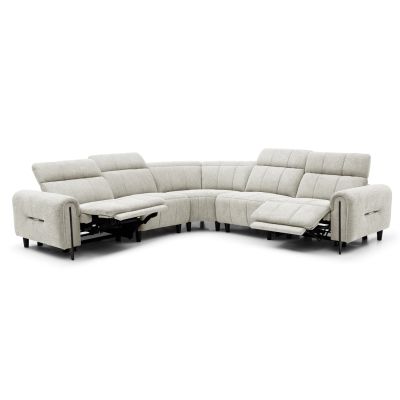 CORNER SOFA WITH 2 RECLINE SEATS ORACLE HM3290.02 BEIGE FABRIC 293x293x98Hcm.