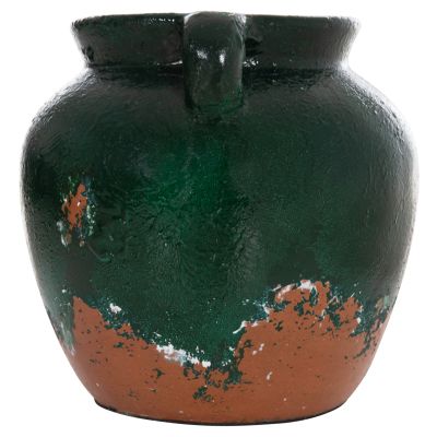 DECORATIVE VASE HM4380 TERRACOTTA IN ANTIQUE GREEN COLORING Φ24Χ23Hcm.