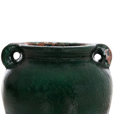 DECORATIVE VASE HM4380 TERRACOTTA IN ANTIQUE GREEN COLORING Φ24Χ23Hcm.