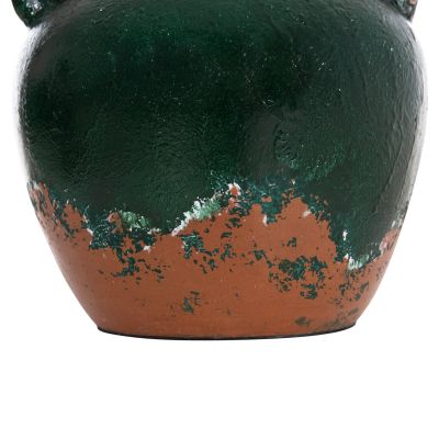 DECORATIVE VASE HM4380 TERRACOTTA IN ANTIQUE GREEN COLORING Φ24Χ23Hcm.