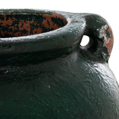 DECORATIVE VASE HM4380 TERRACOTTA IN ANTIQUE GREEN COLORING Φ24Χ23Hcm.