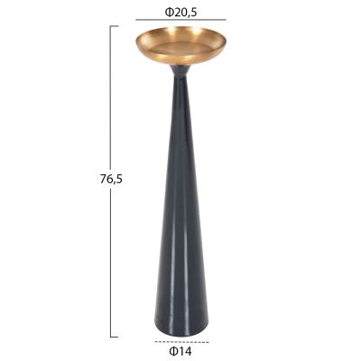 СВЕЩНИК ЗА ПОД (СТЪЛБ) GUNTUR HM4382 МЕТАЛ В СИН АНТРАЦИТ-ЗЛАТО Φ20,5x76.5Hcm.