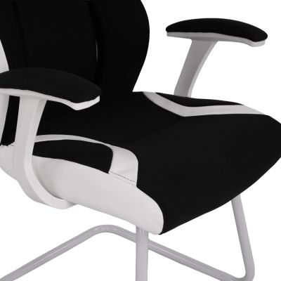 Конферентен офис стол HM1102.02 в черен и бял цвят 66,5x63x108см