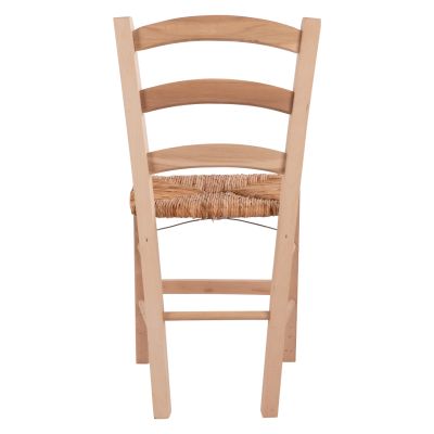 Традиционен небоядисан стол Paros от масив бук със слама HM10379.02