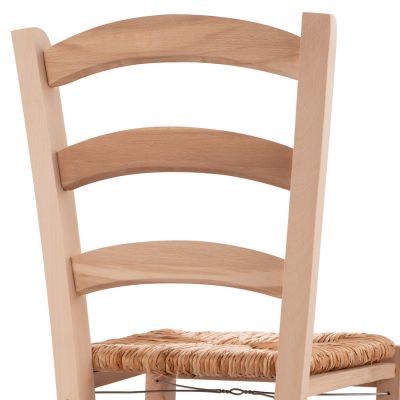 Традиционен небоядисан стол Paros от масив бук със слама HM10379.02