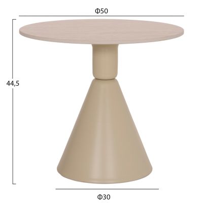 SET 2 COFFEE TABLES JEN HM18305.04 METAL IN CHAMPAGNE-CERAMIC IN TRAVERTINE COLORING Φ50cm & Φ70cm